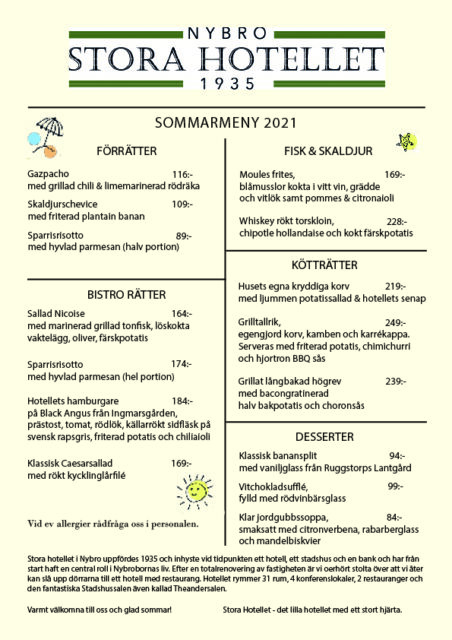 Sommarmeny 2021 sommarmeny