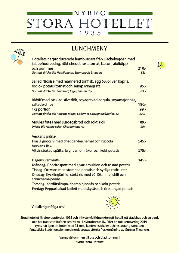 Bistro lunchmeny