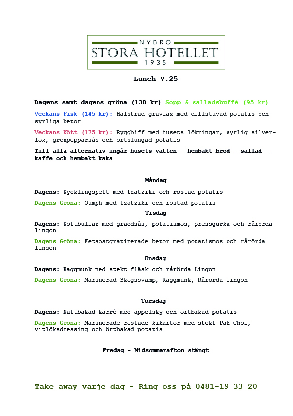 lunchmeny vecka 25