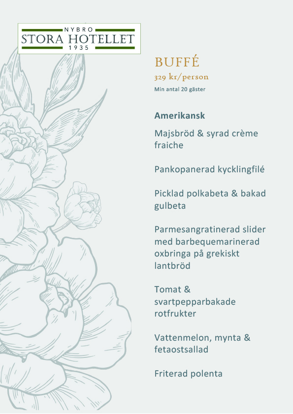 Buffe beskrivning amerikansk inriktning